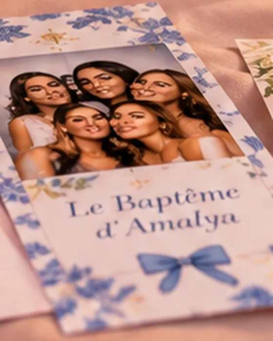 Bande photo de baptême personnalisée
